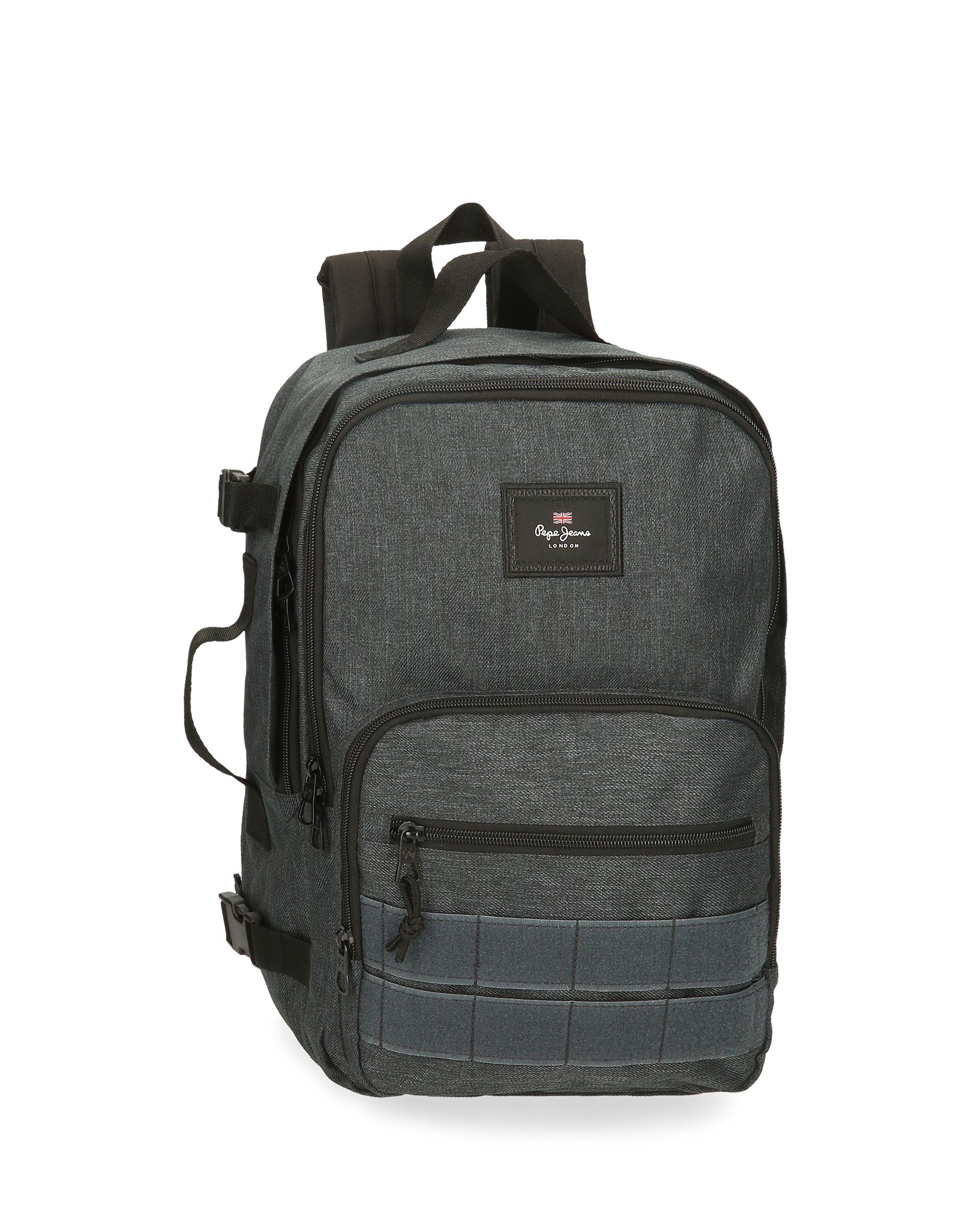 Mochila de Viagem Apta para Cabine 40cm Pepe Jeans Aris Evergreen Dois Compartimentos Cinzento-1
