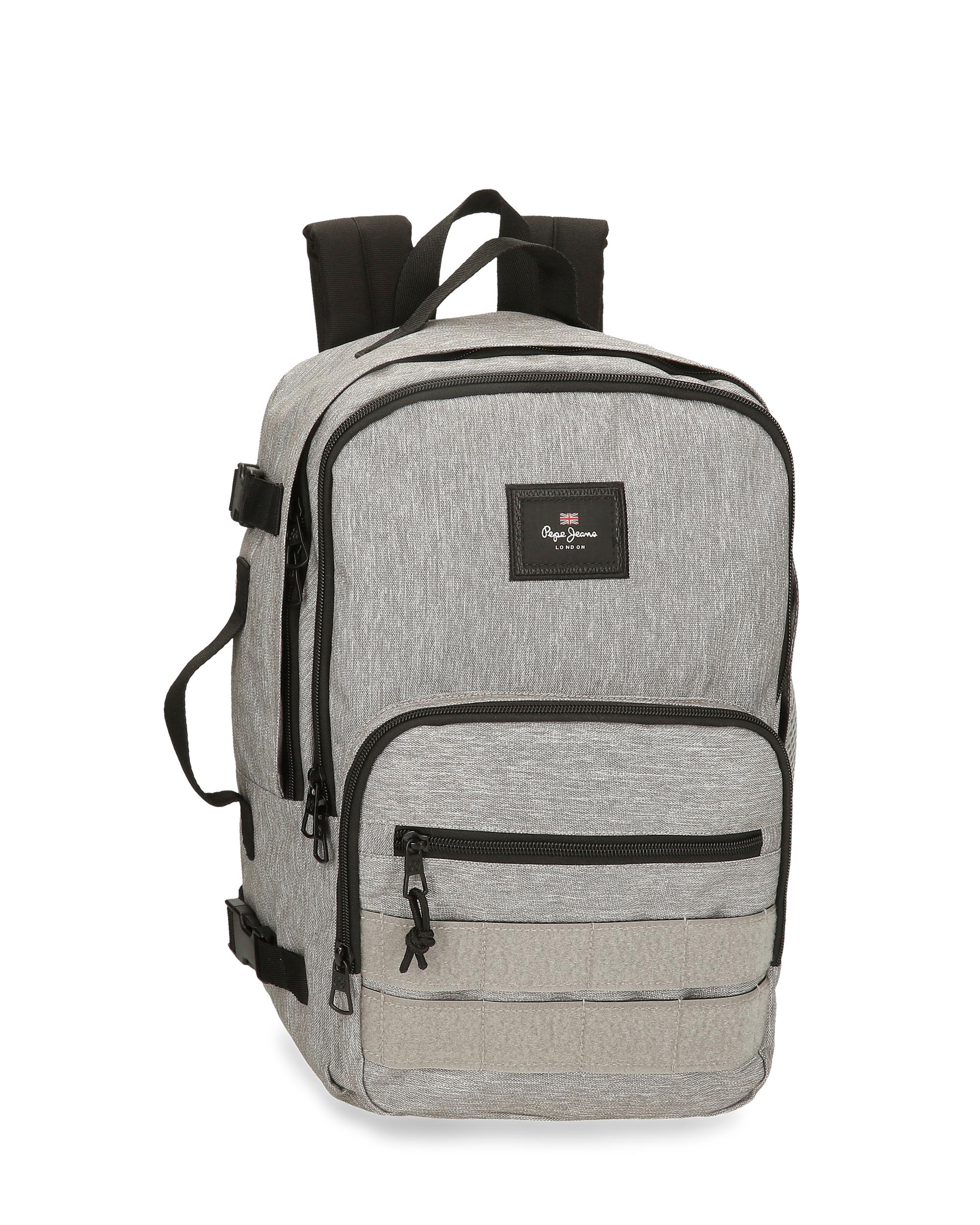Mochila de Viagem Apta para Cabine 40cm Pepe Jeans Aris Evergreen Dois Compartimentos Cinzento-1