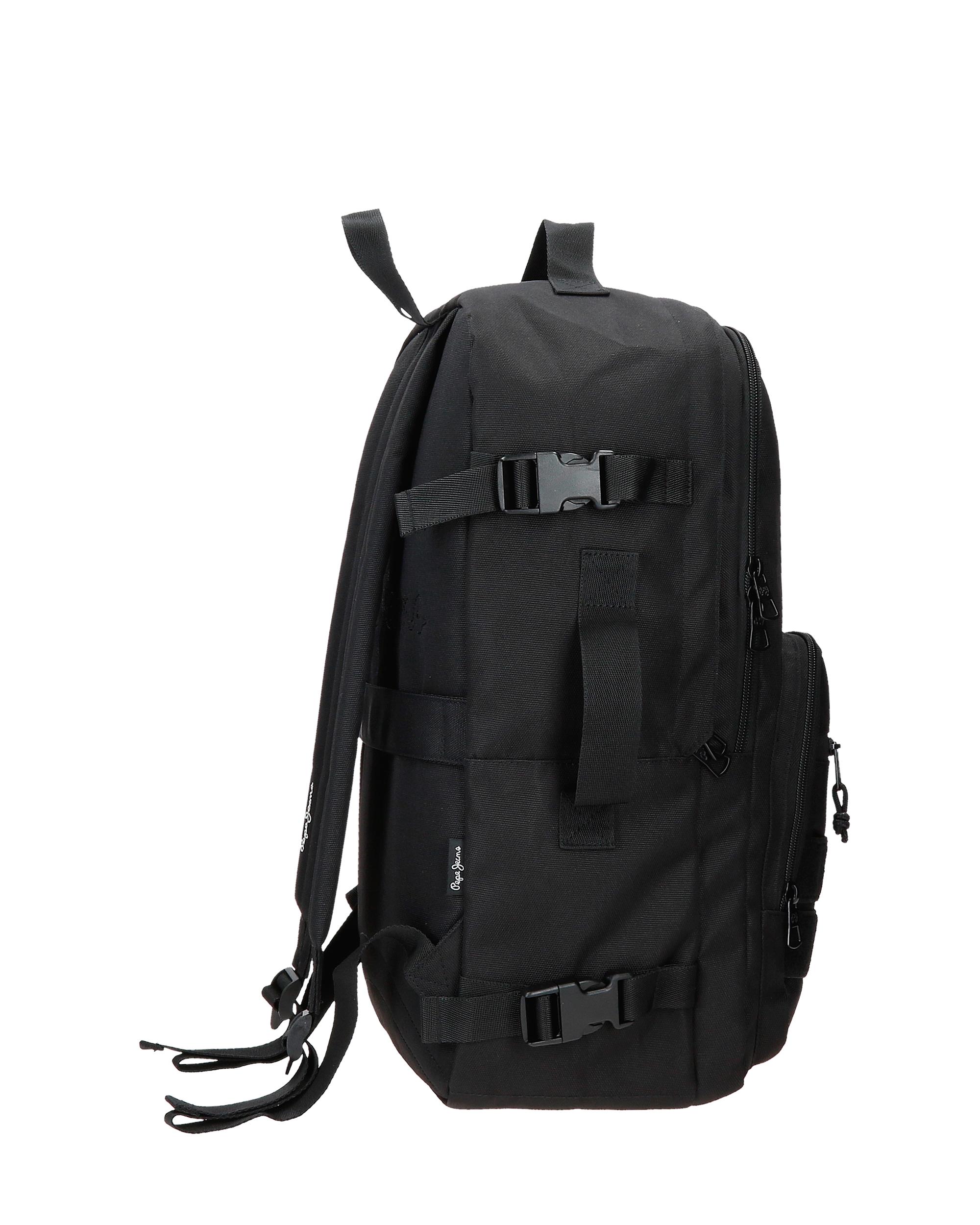 Mochila de Viagem Apta para Cabine 44cm Pepe Jeans Aris Evergreen Dois Compartimentos Preto-2