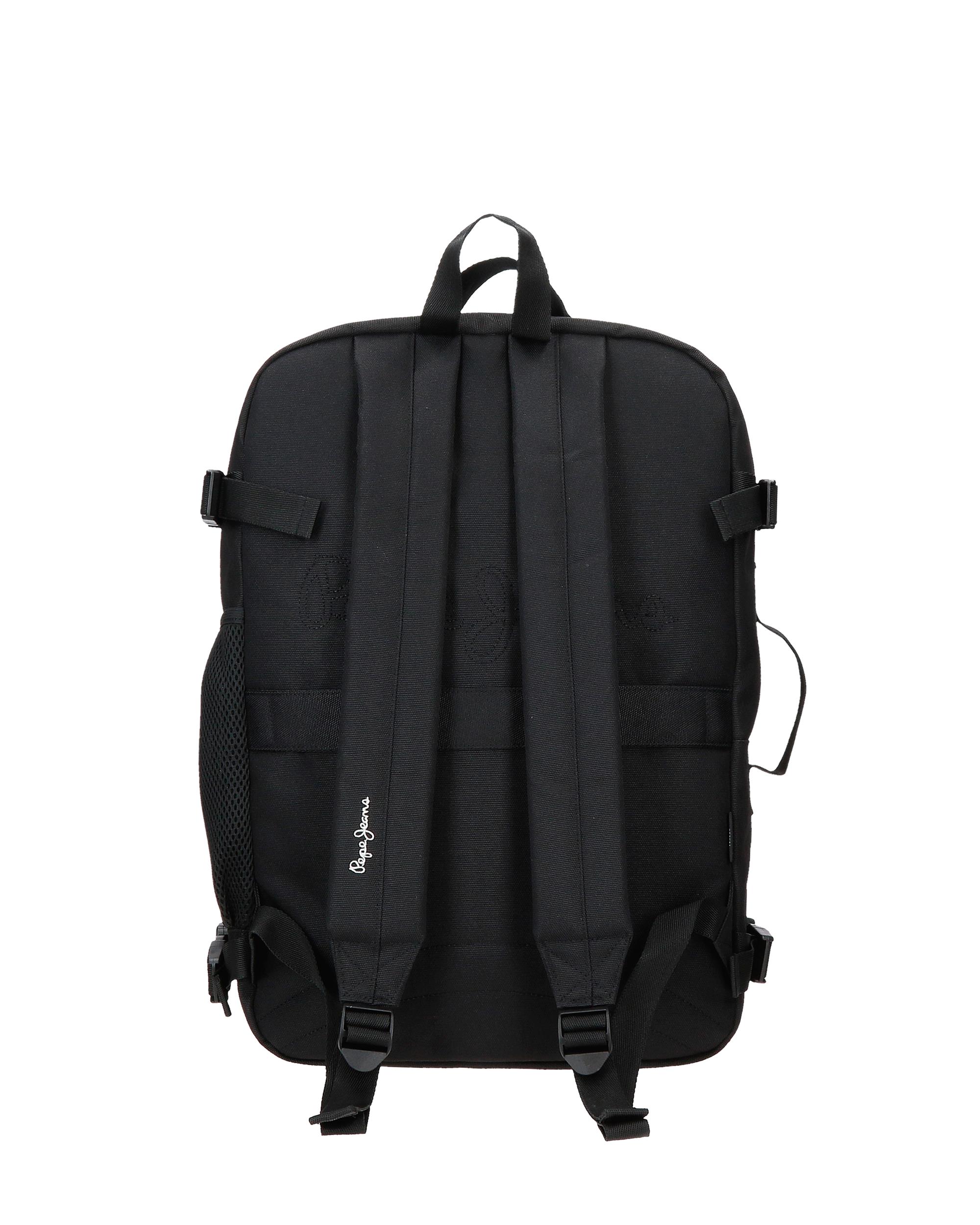 Mochila de Viagem Apta para Cabine 44cm Pepe Jeans Aris Evergreen Dois Compartimentos Preto-3