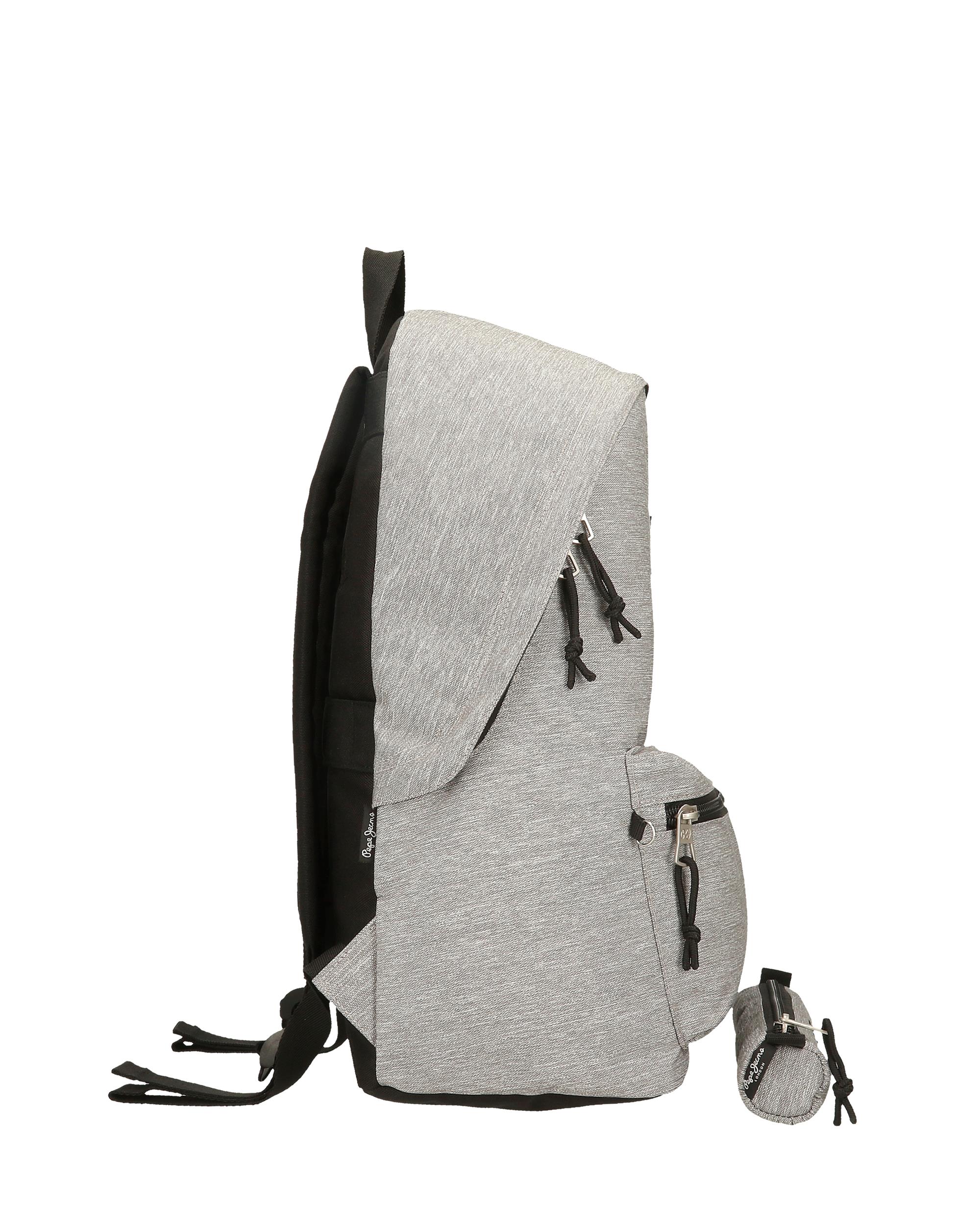 Mochila Portaordenador + Estojo Escolar Pepe Jeans Aris Evergreen Cinzento-2