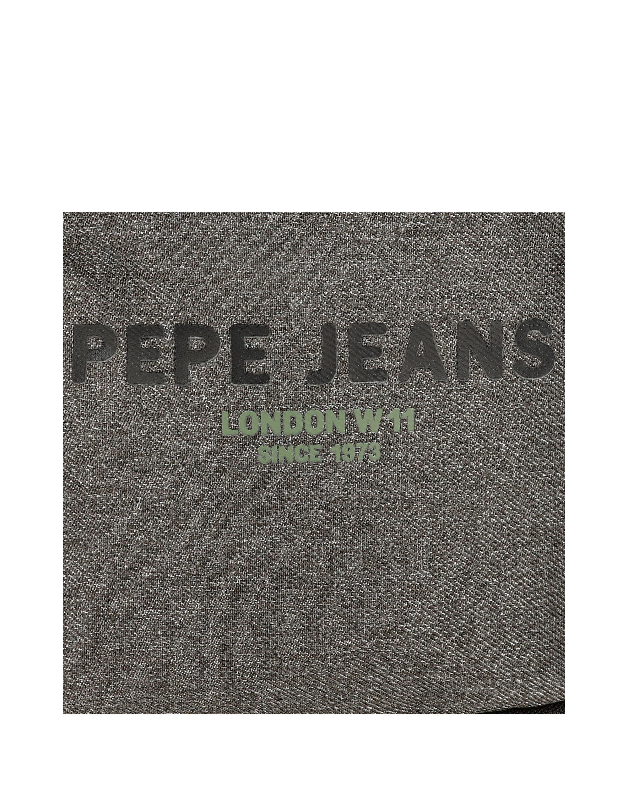 Necessaire Pepe Jeans Edmon de Dois Compartimentos com Alça Lateral Cinzento-3