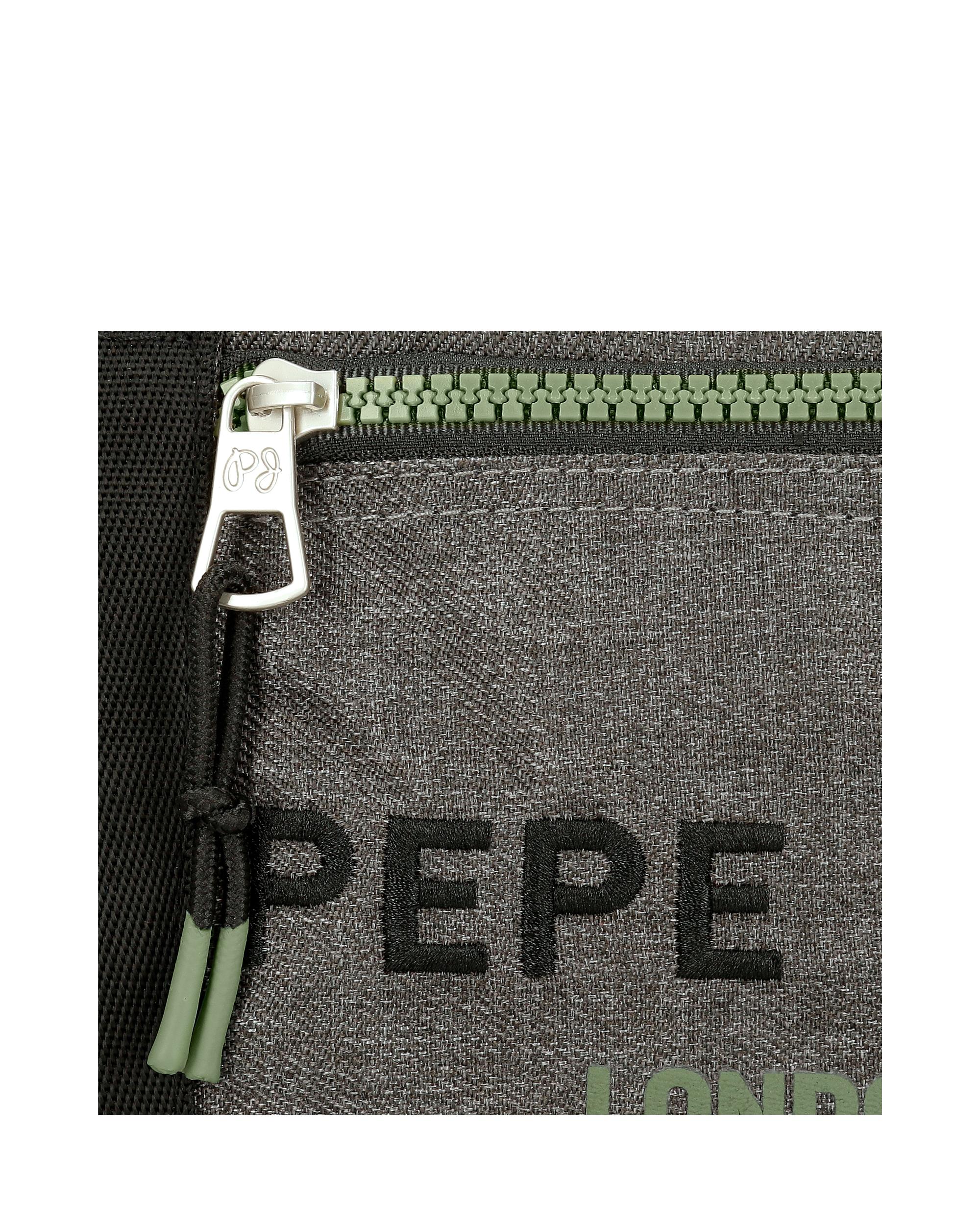 Necessaire Pepe Jeans Edmon de Dois Compartimentos com Alça Lateral Cinzento-4