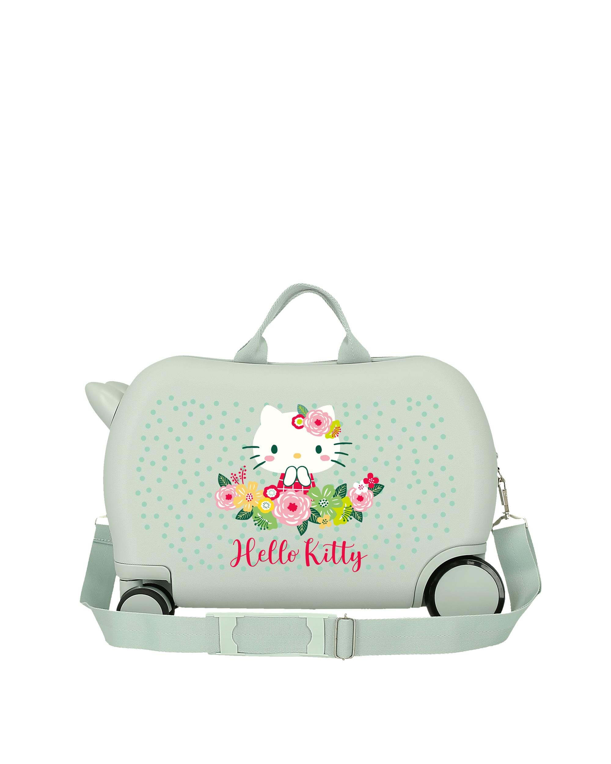 Mala Infantil Hello Kitty Floral Rígida com Capacidade 24l Verde-3