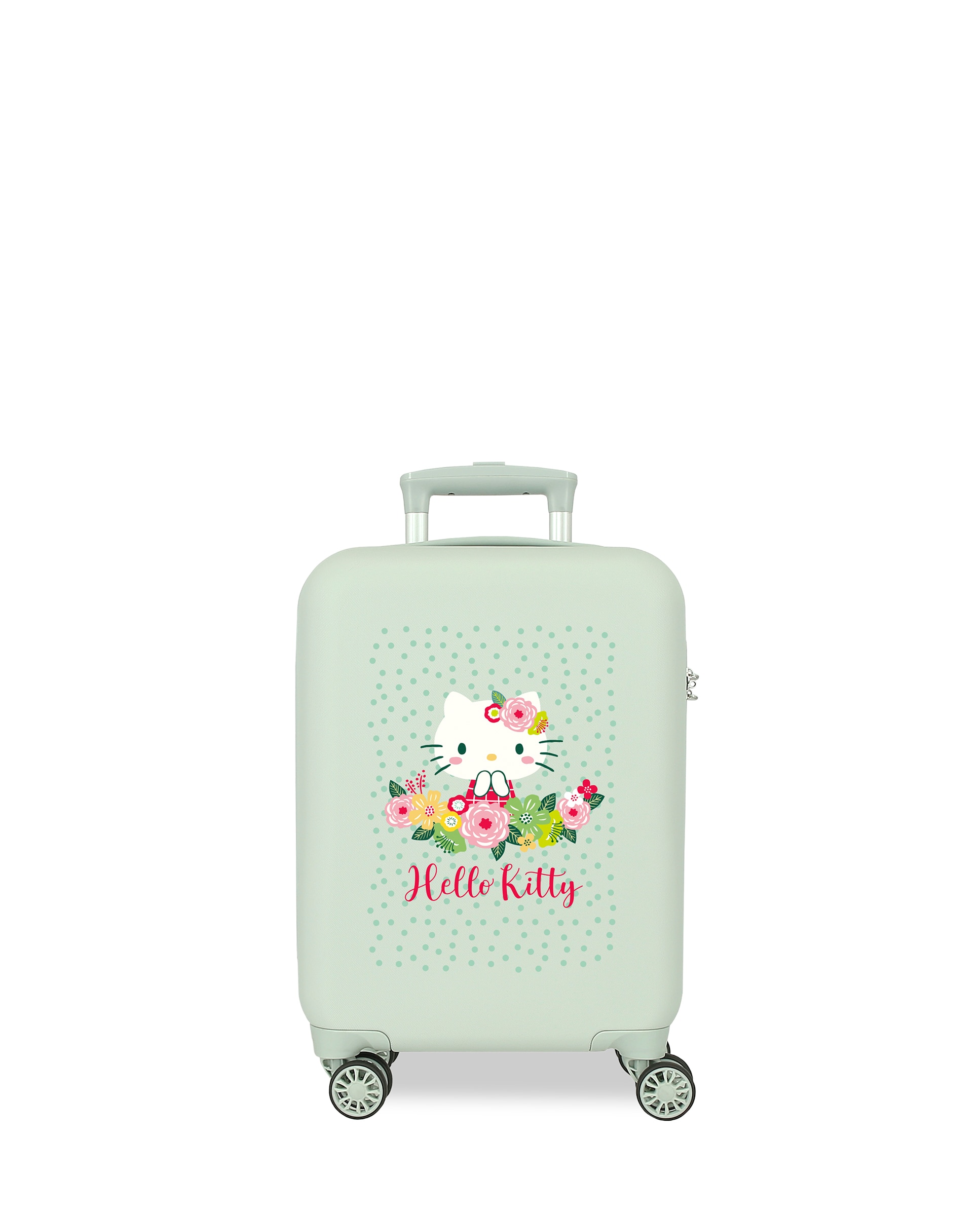 Mala de Cabine Hello Kitty Floral Kitty Rígida com Capacidade de 28l Verde-1