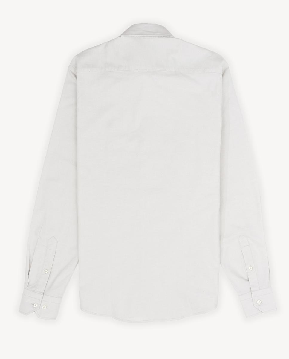 Camisa Oxford Slim de Manga Comprida Cinzento-6