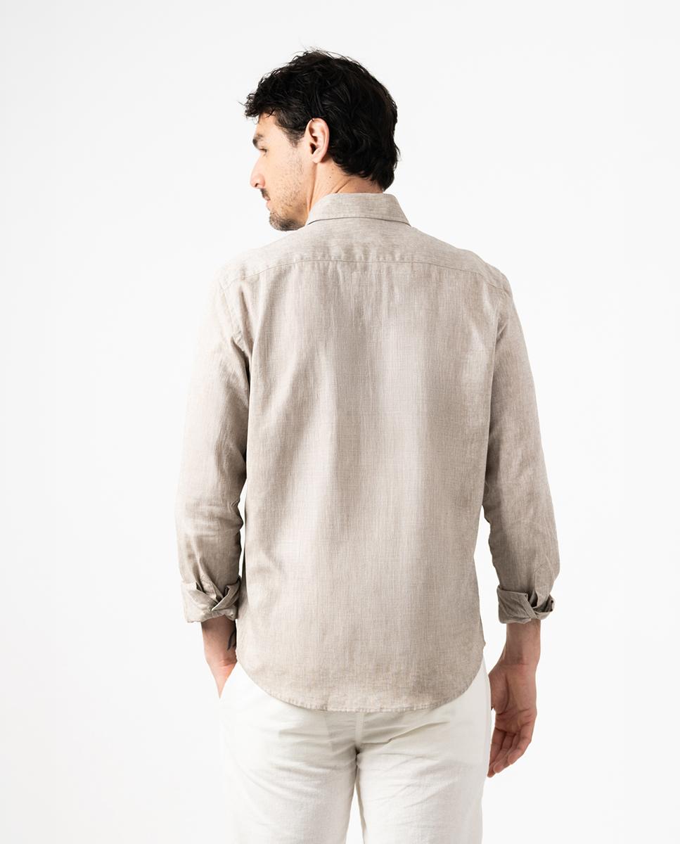 Camisa Slim de Manga Comprida Camel-2