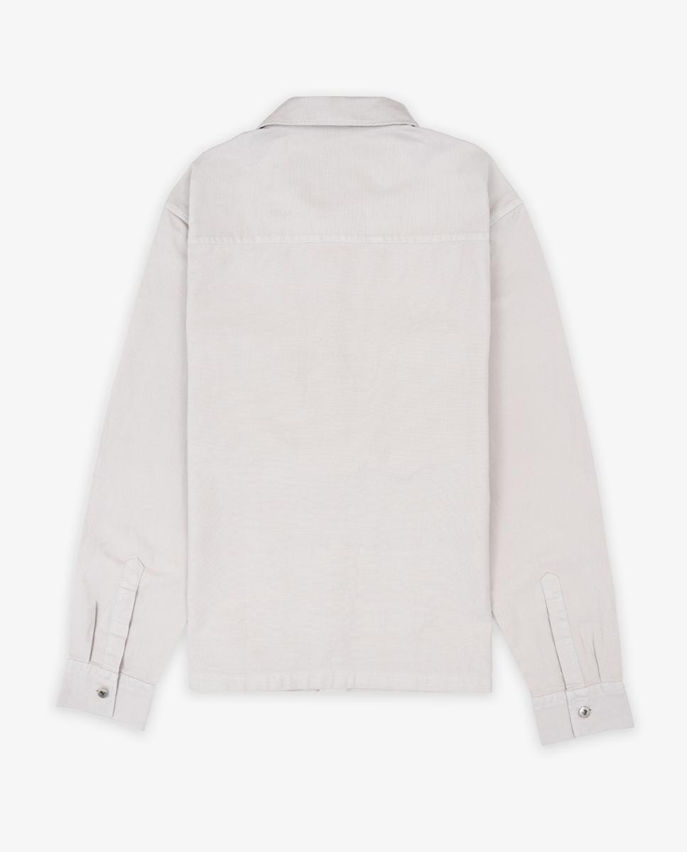 Sobrecamisa de Manga Comprida de Algodão Bege-3