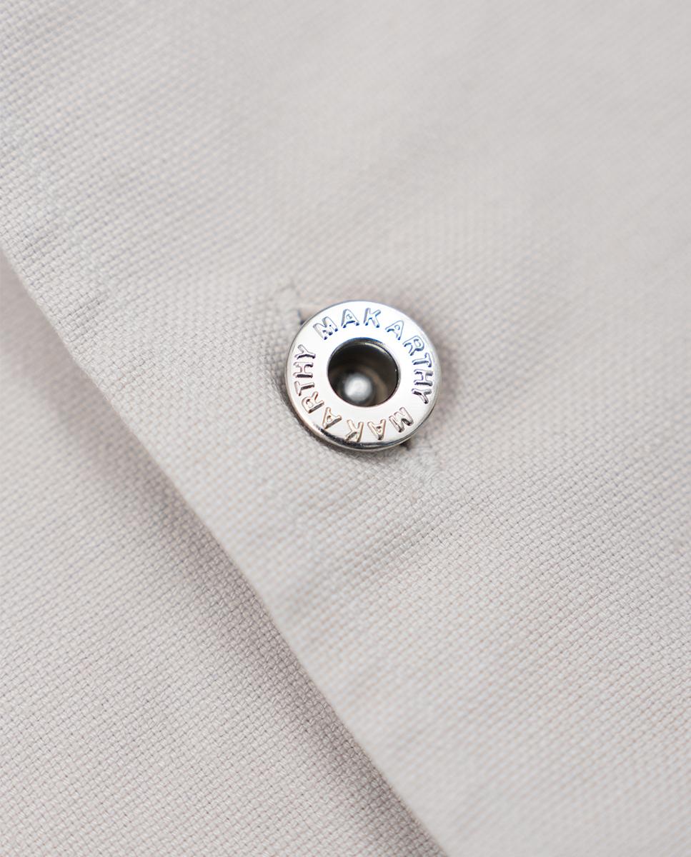 Sobrecamisa de Manga Comprida de Algodão Bege-4