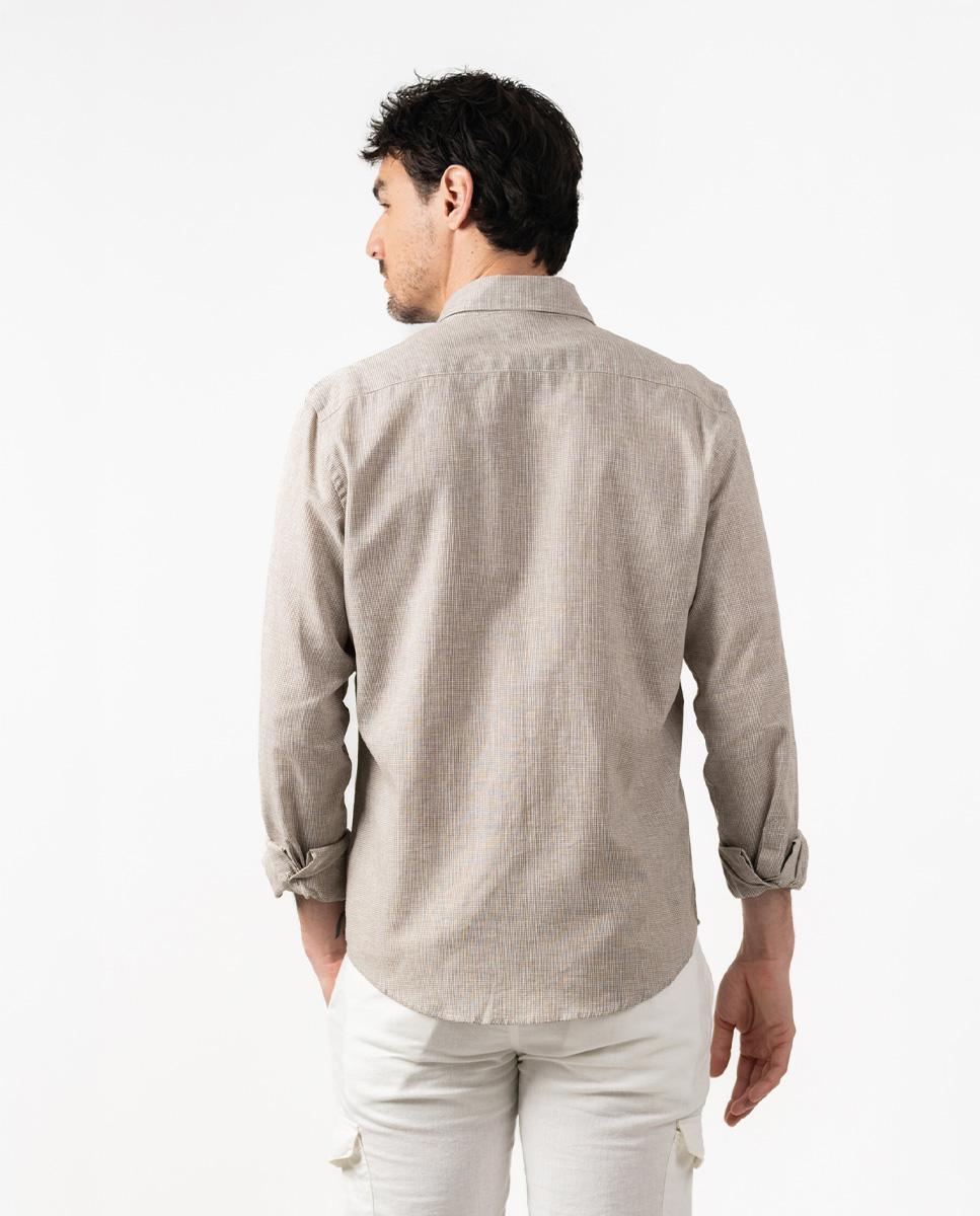 Camisa Slim de Manga Comprida Camel-2