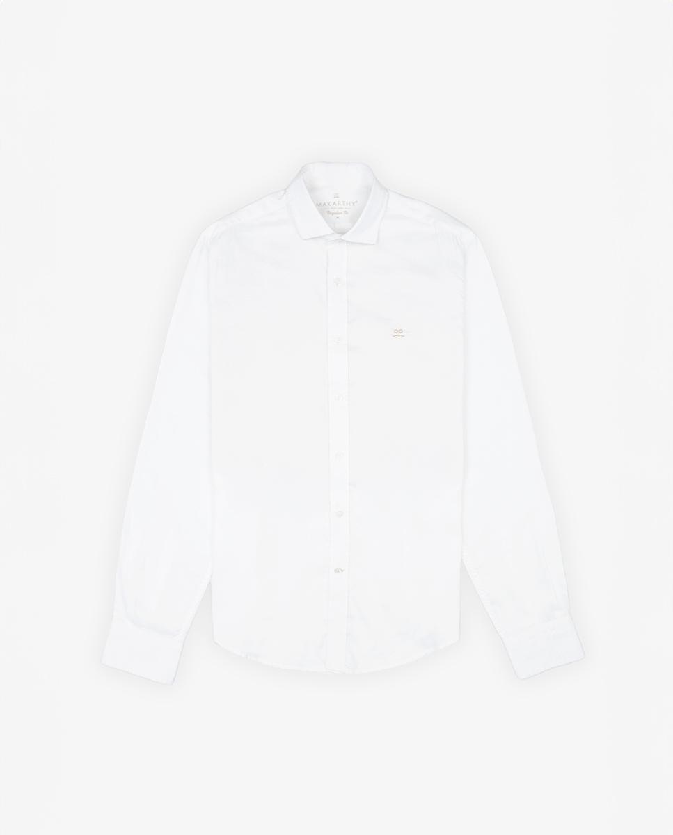 Camisa Regular de Manga Comprida Branco-2