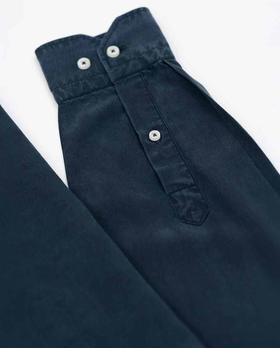 Camisa Slim de Manga Comprida Azul-marinho-5