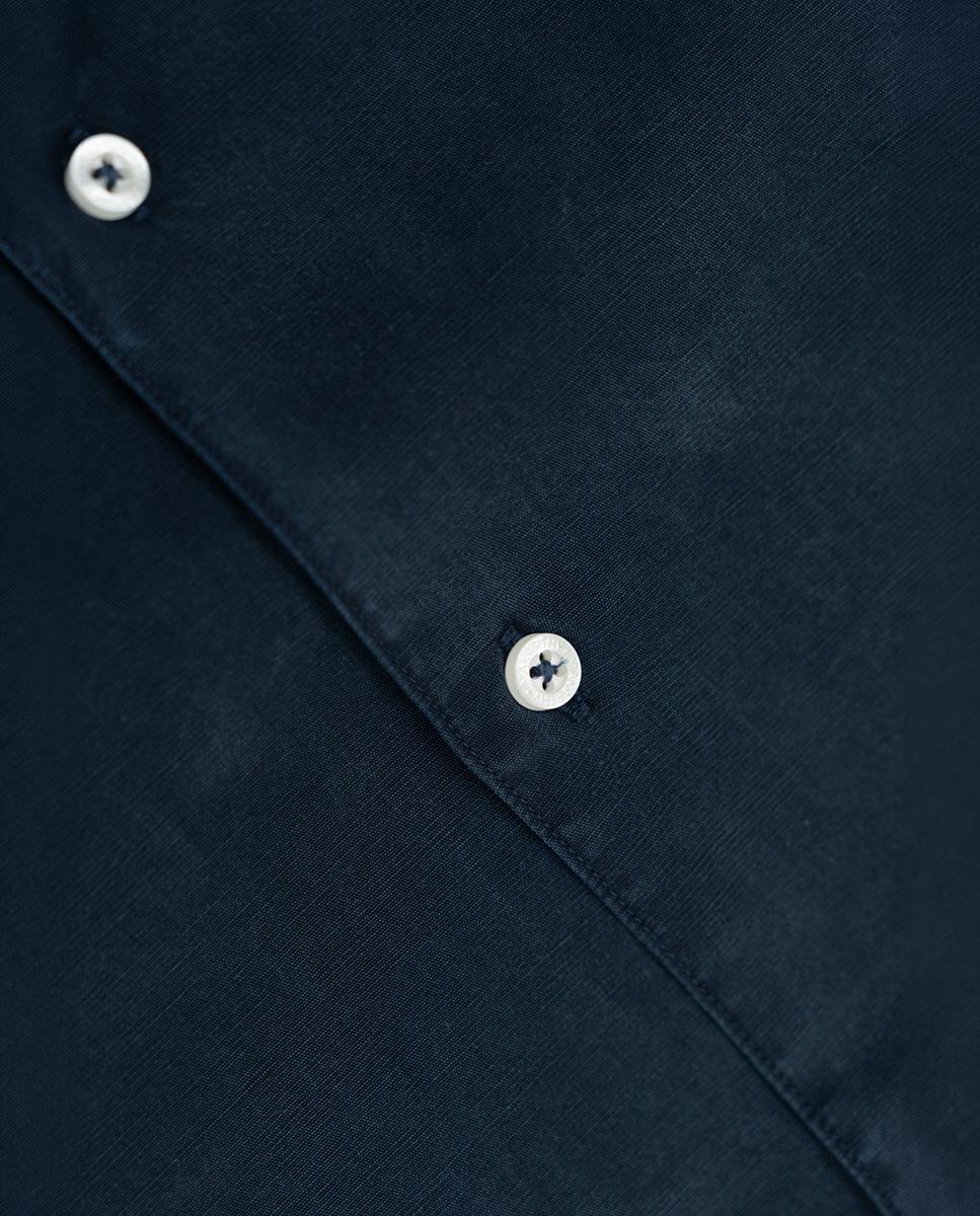 Camisa Slim de Manga Comprida Azul-marinho-6
