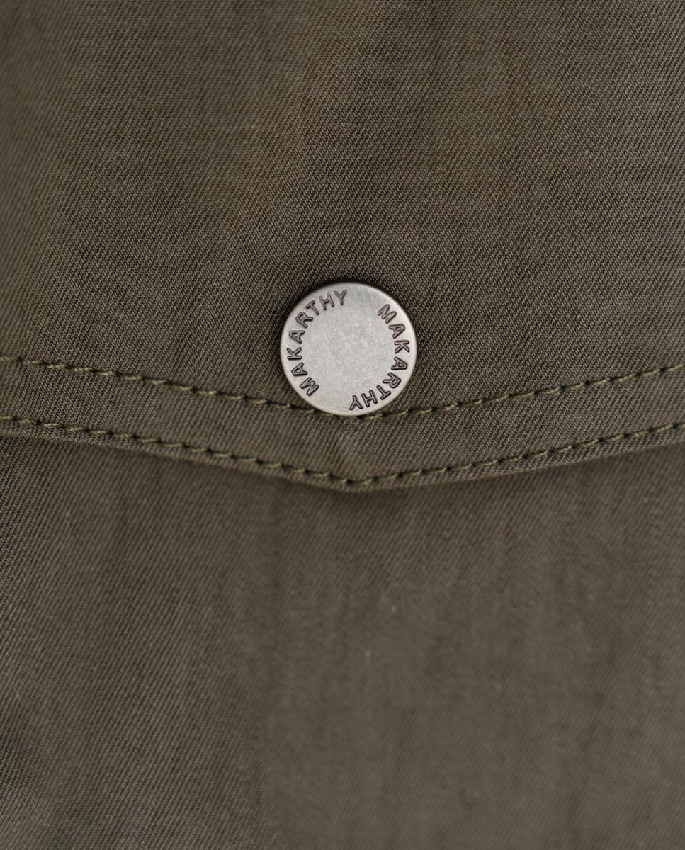 Casaco Encerado com Fecho Zip e Bolsos Verde-militar-6