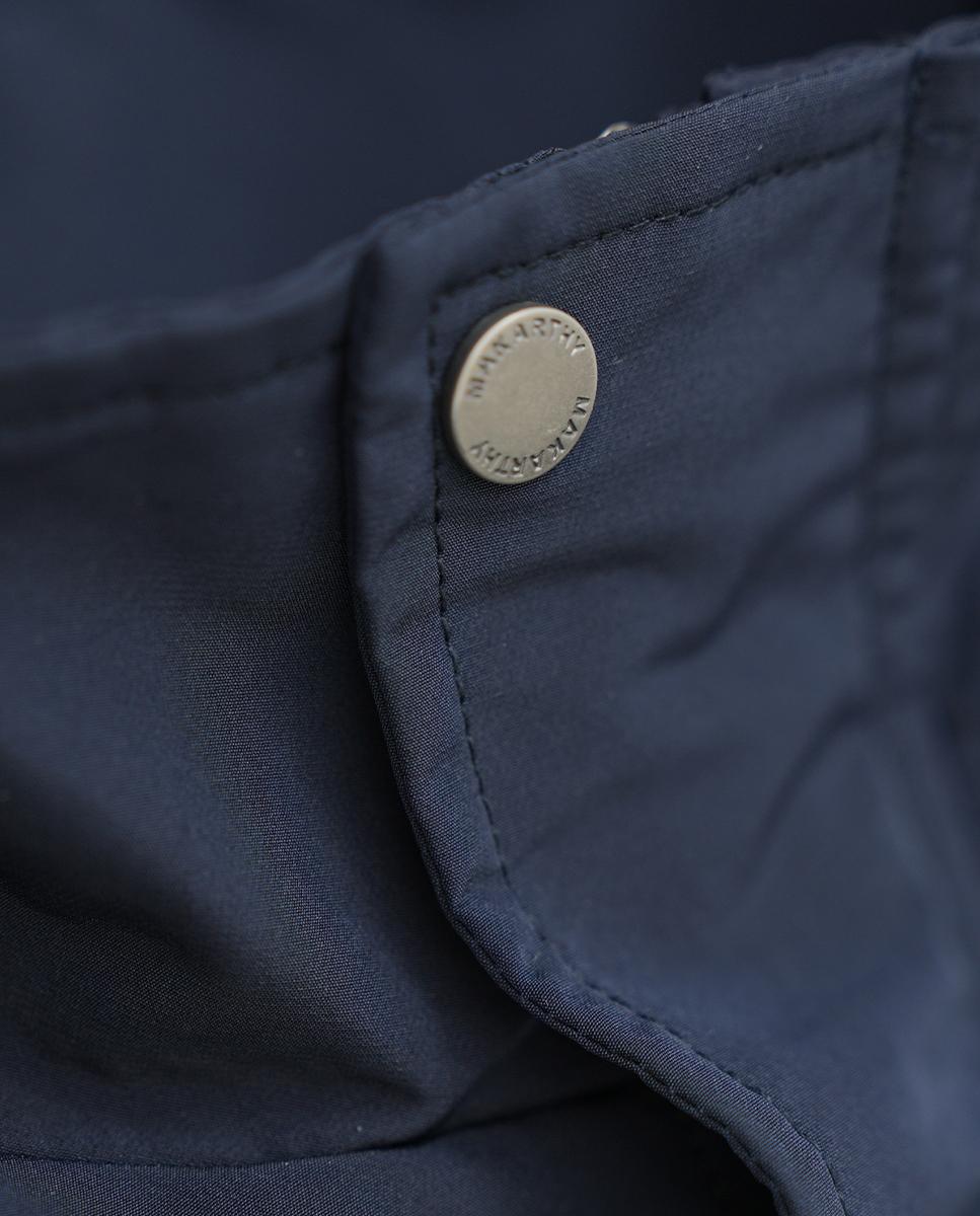 Parka em Nylon Impermeável com Fecho Zip e Botões Azul-marinho-6