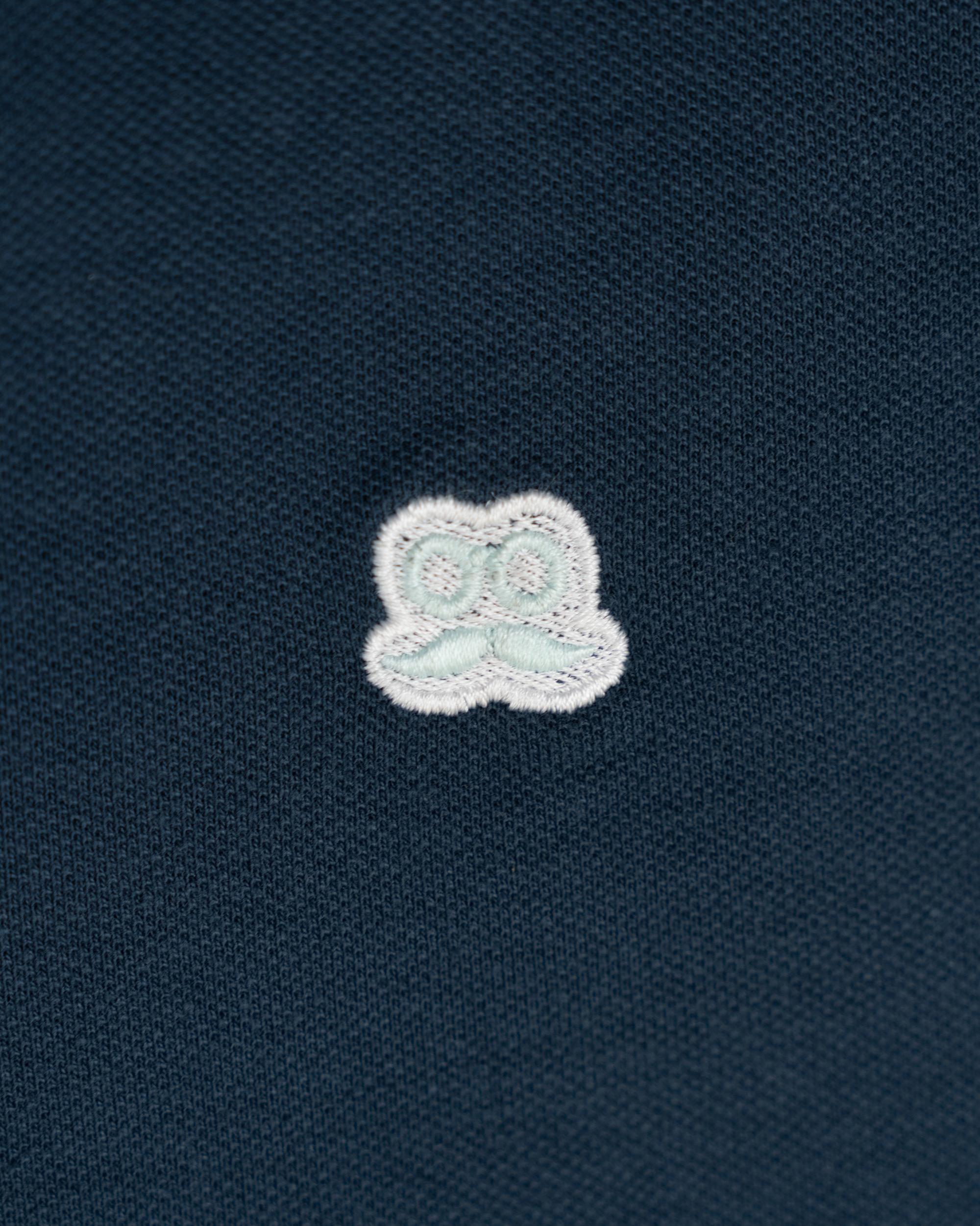 Polo Regular com Patch Bordado Azul-marinho-4