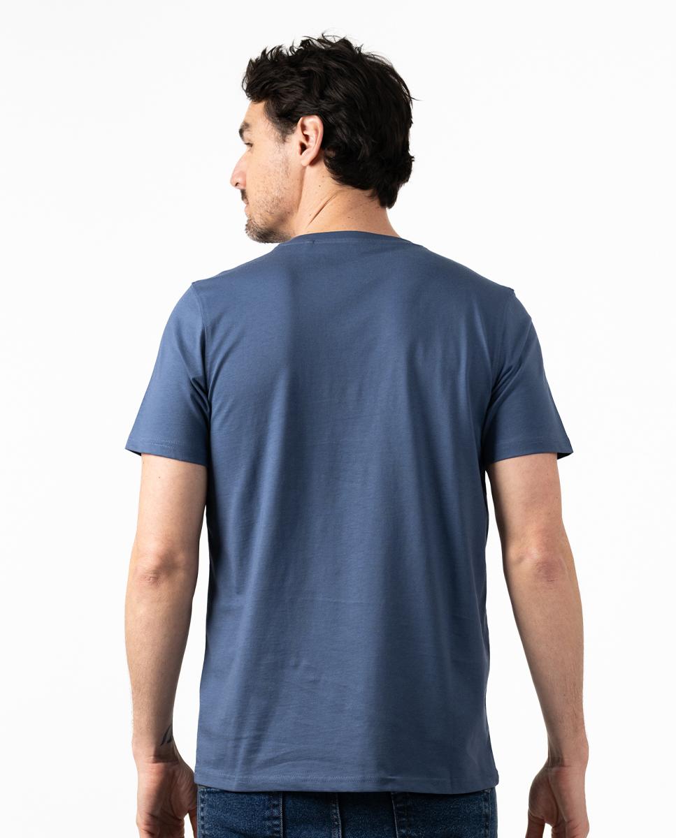 T-shirt de Manga Curta com Logo Frontal Índigo-2