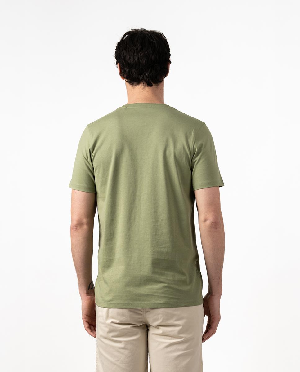 T-shirt de Manga Curta com Logo Frontal Verde Azeitona-2