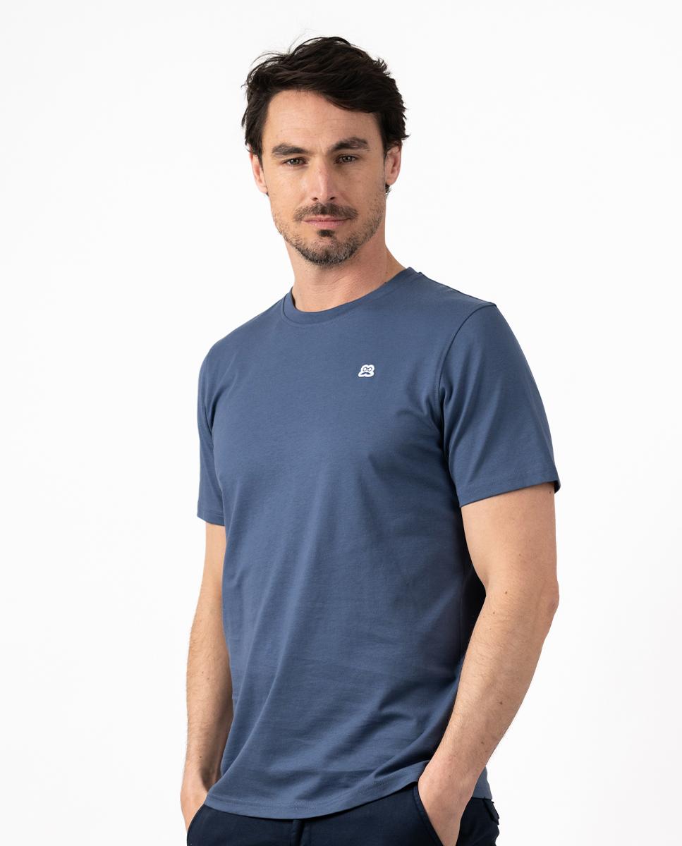 T-shirt de Manga Curta e Patch com Logo Índigo-1