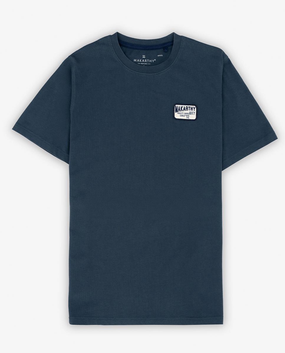 T-shirt de Manga Curta e Patch com Logo Azul-marinho-2