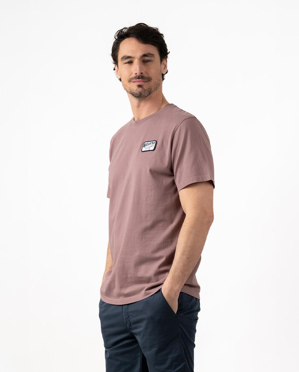 T-shirt de Manga Curta e Patch com Logo Malva-1