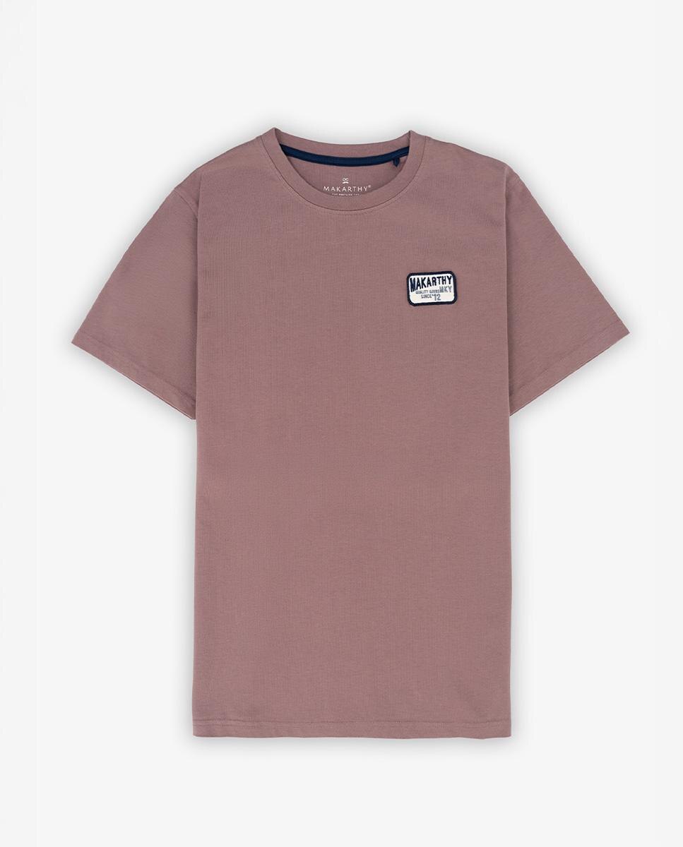 T-shirt de Manga Curta e Patch com Logo Malva-3