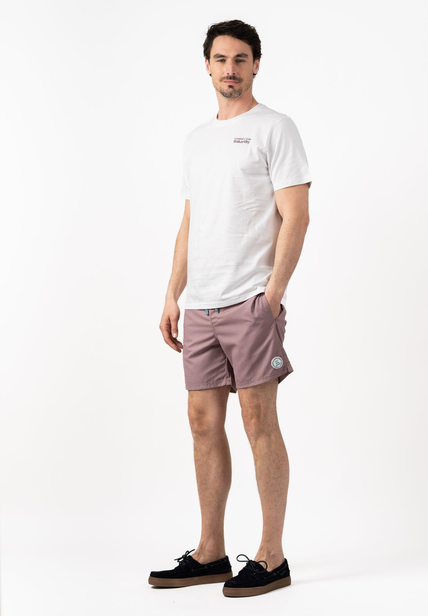 T-shirt de Manga Curta com Print Branco-3