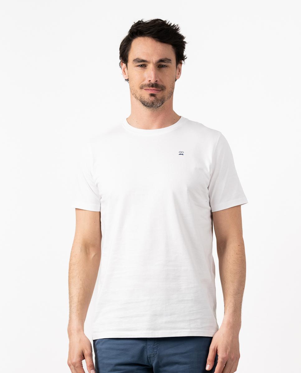 T-shirt de Manga Curta com Print Branco-1