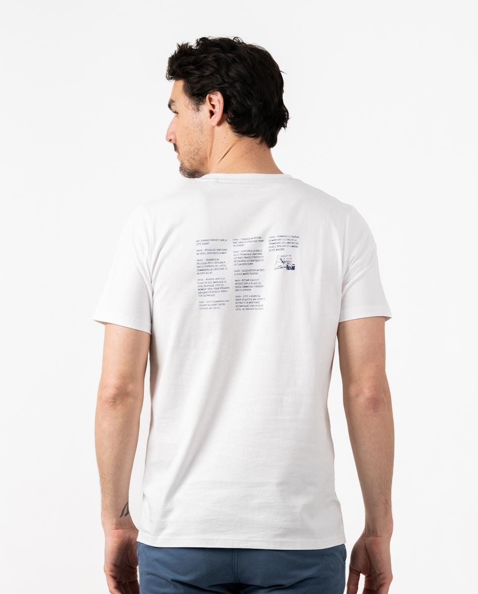 T-shirt de Manga Curta com Print Branco-2