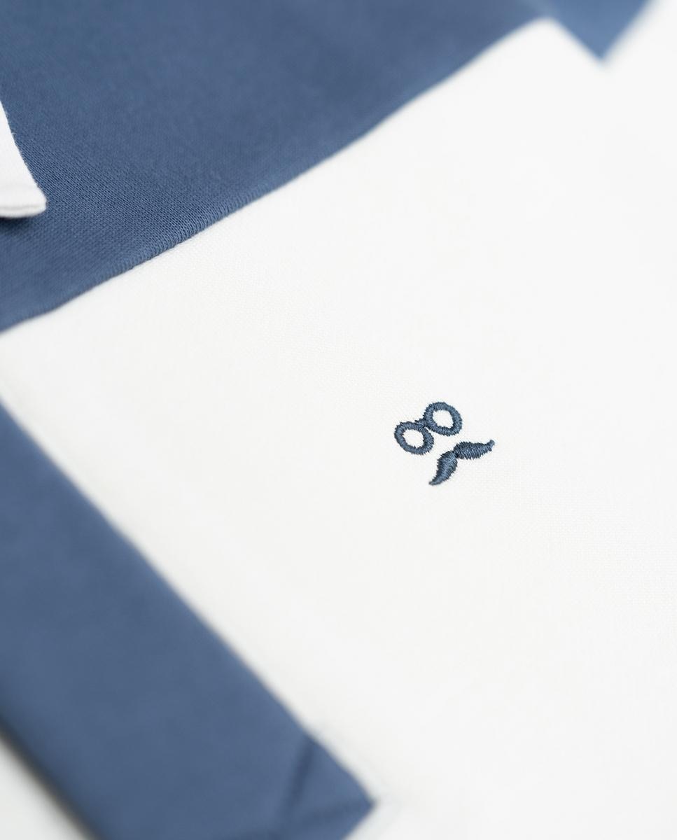 Sweatshirt sem Capuz com Gola de Polo Azul-marinho-4