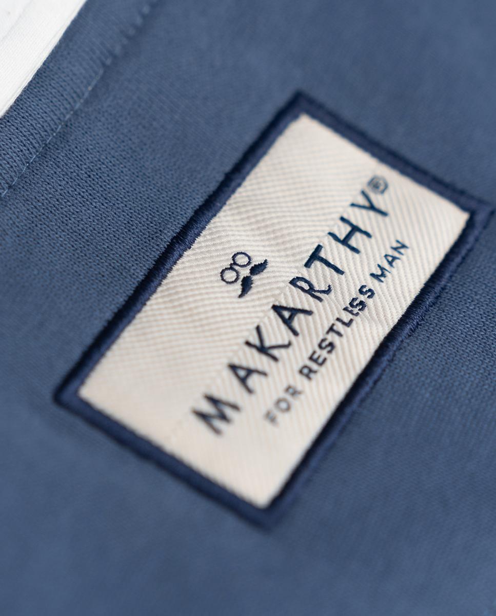 Sweatshirt sem Capuz com Gola de Polo Azul-marinho-5