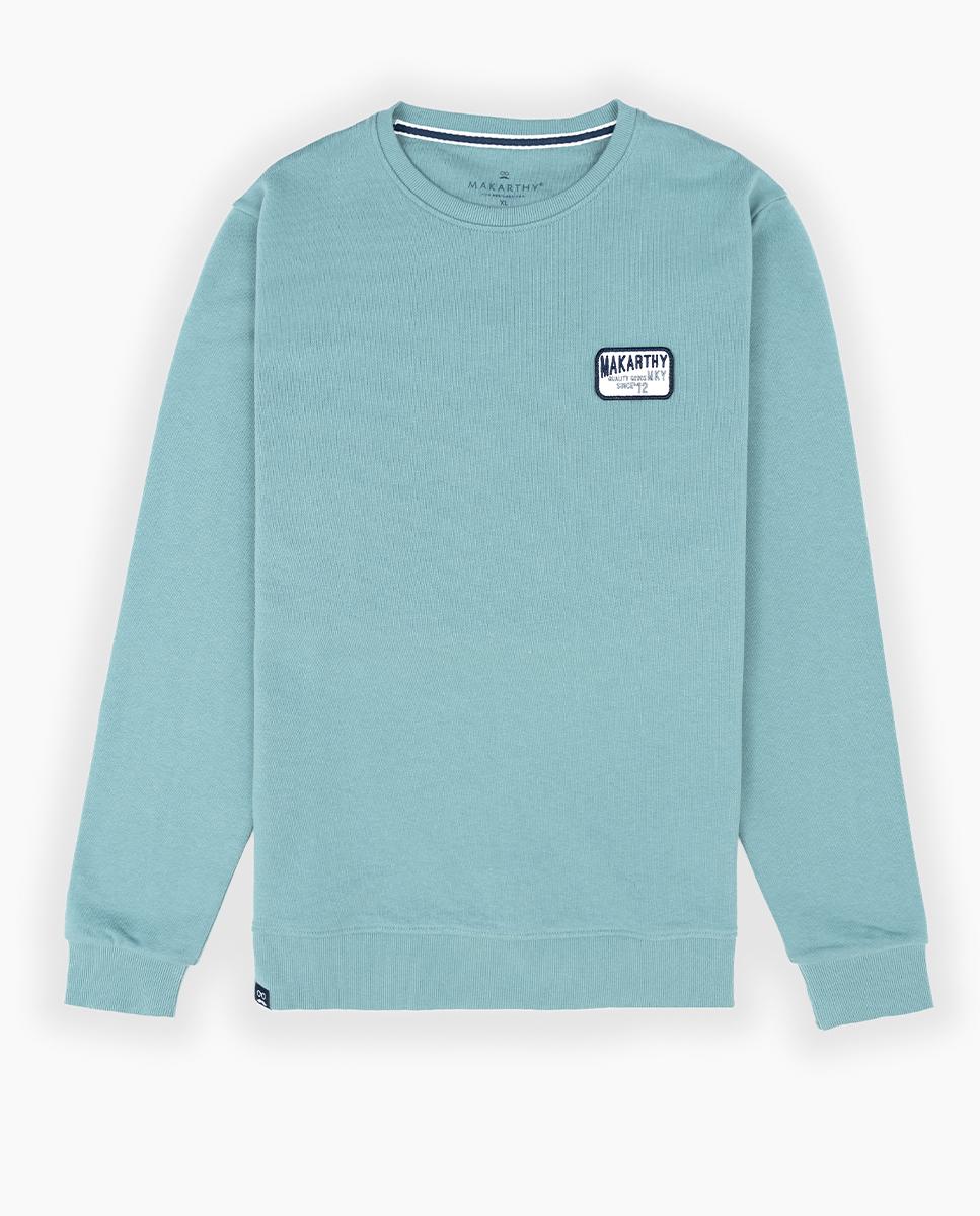 Sweatshirt sem Capuz com Gola Redonda Azul-claro-2