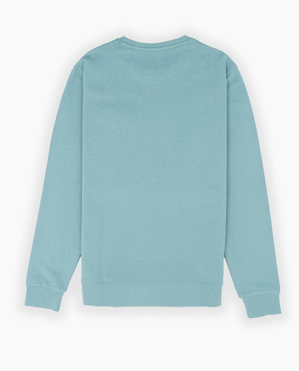 Sweatshirt sem Capuz com Gola Redonda Azul-claro-3