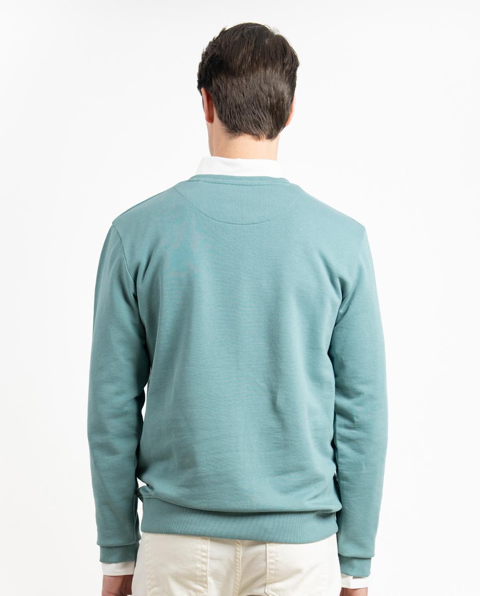 Sweatshirt sem Capuz com Gola Redonda Azul-claro-6