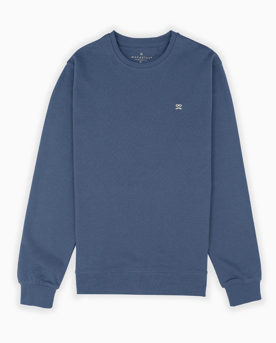 Sweatshirt sem Capuz com Gola Redonda Azul-marinho-3