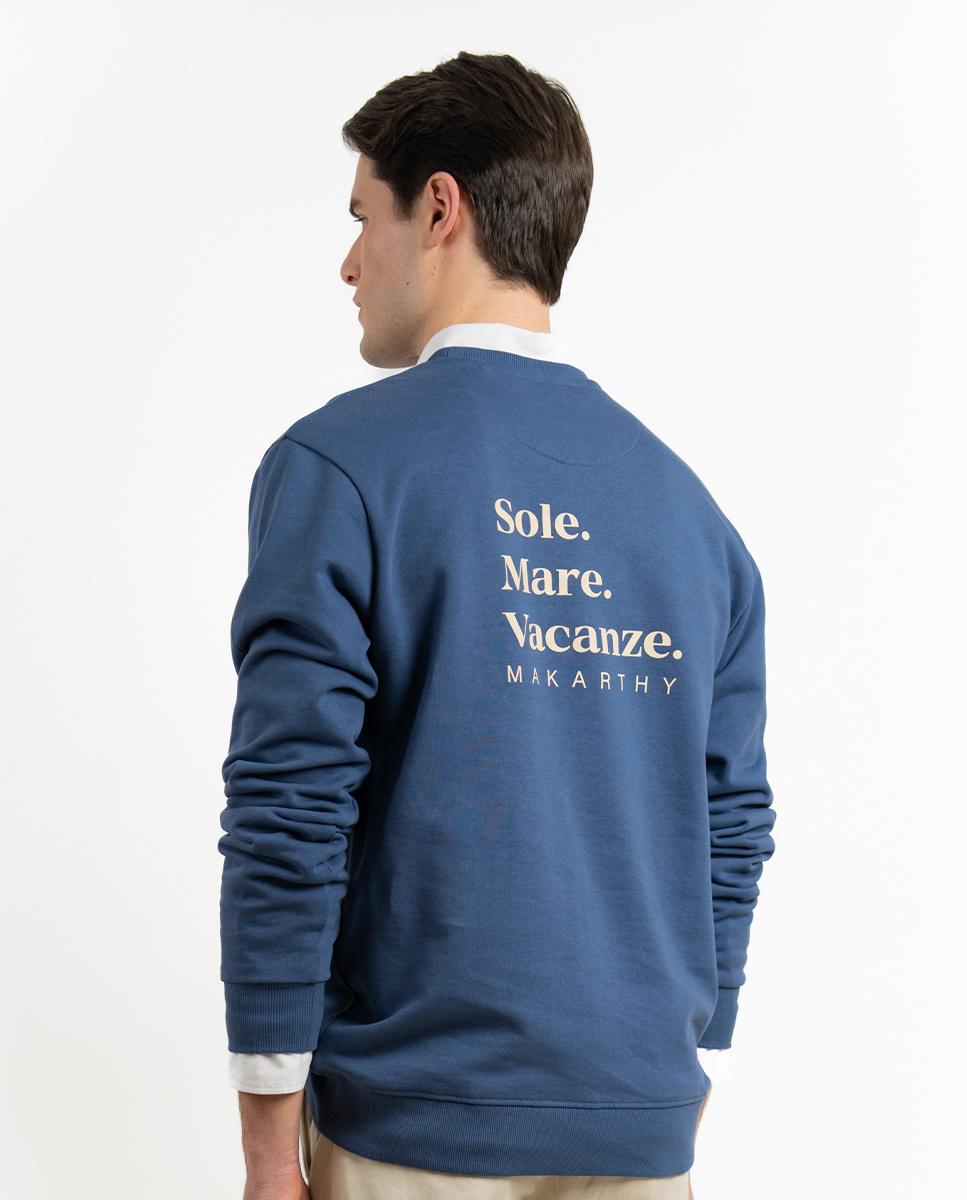 Sweatshirt sem Capuz com Gola Redonda Azul-marinho-5