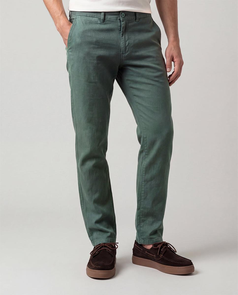 Imagem 0 de Calças Chino Slim com Bolsos e Patch Bordado