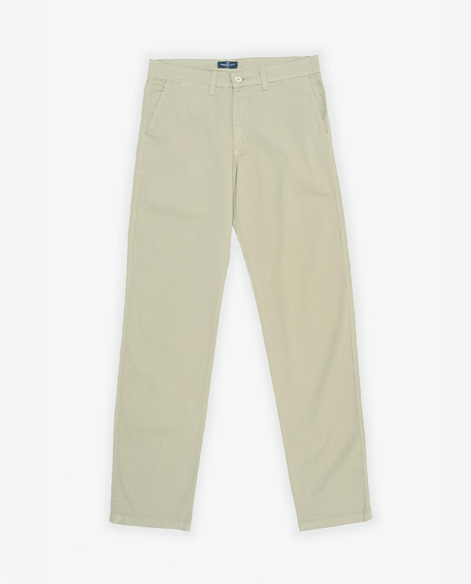 Calças Chino Regular com Bolsos Bege-2