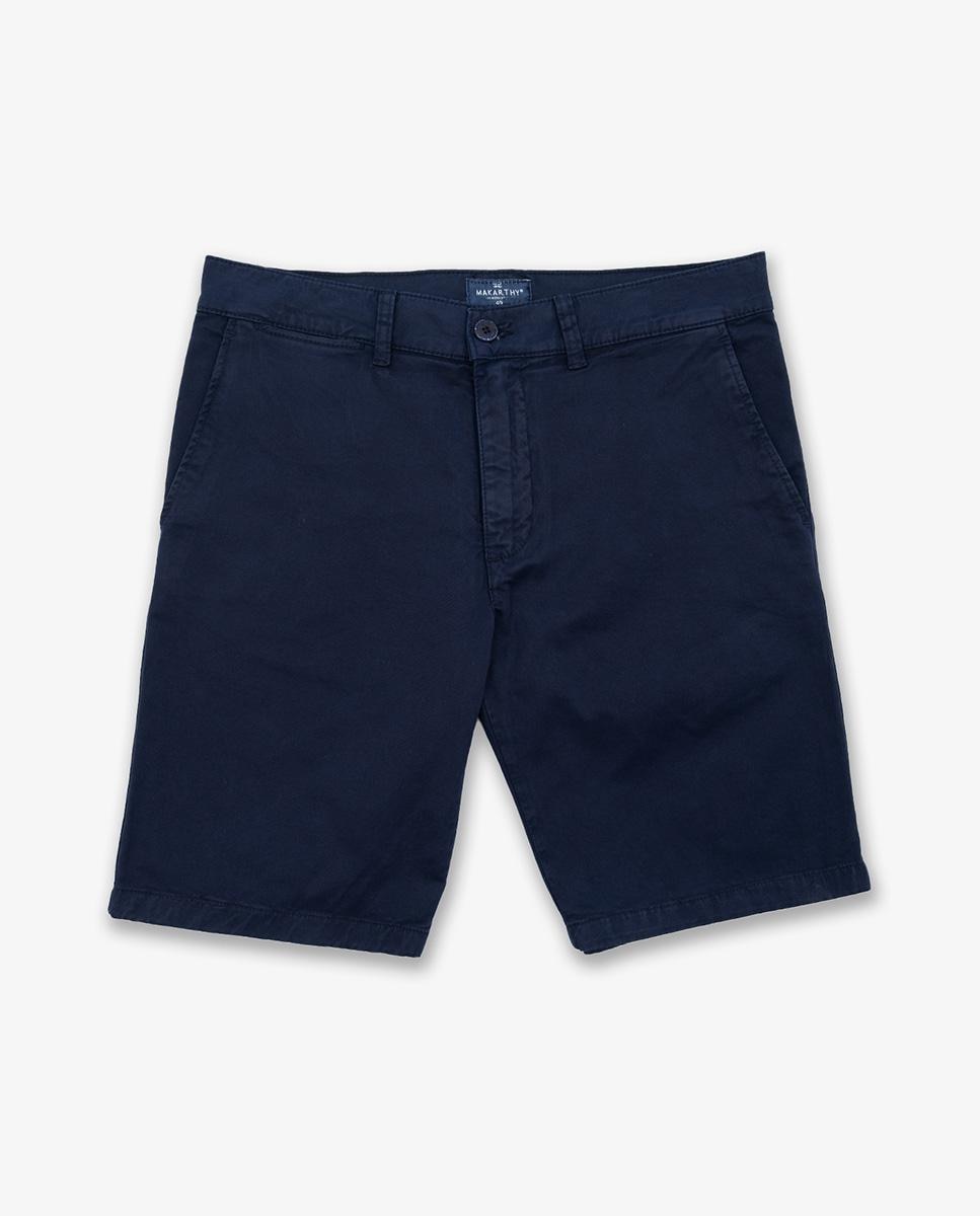 Bermuda Calças Chino com Bolsos Azul-marinho-3