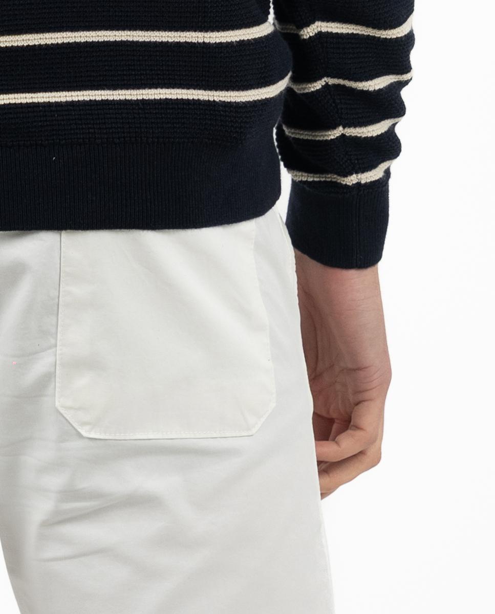 Calças Chino Slim com Cintura Elástica Branco-2