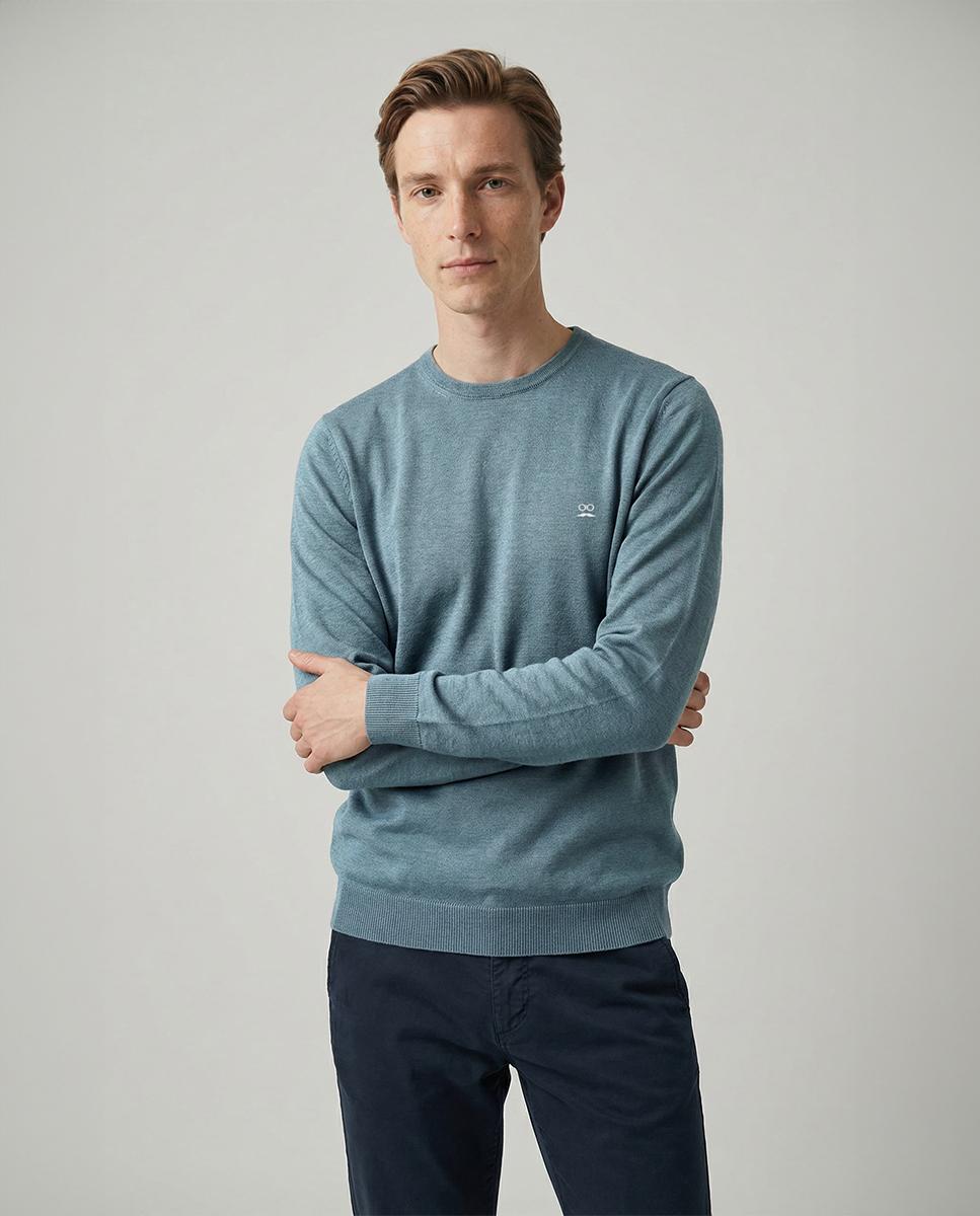 Imagem 0 de Camisola de Algodão com Gola Redonda