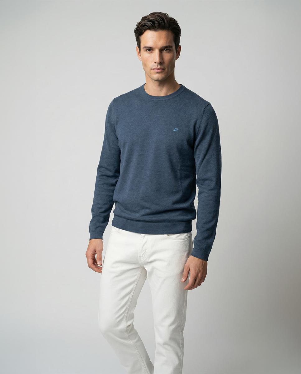 Imagem 0 de Camisola de Algodão com Gola Redonda