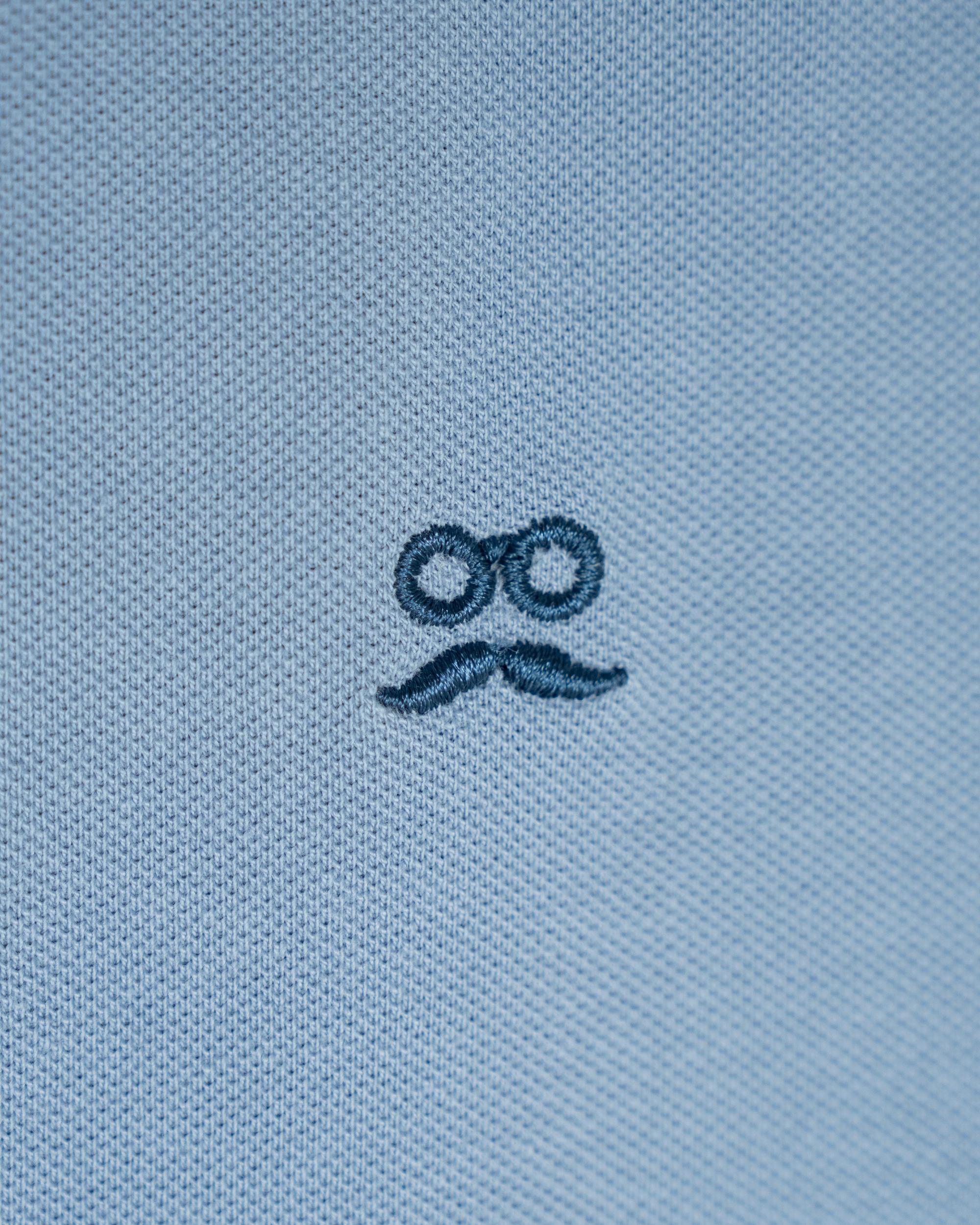 Polo Piqué Regular de Manga Curta Azul-claro-4