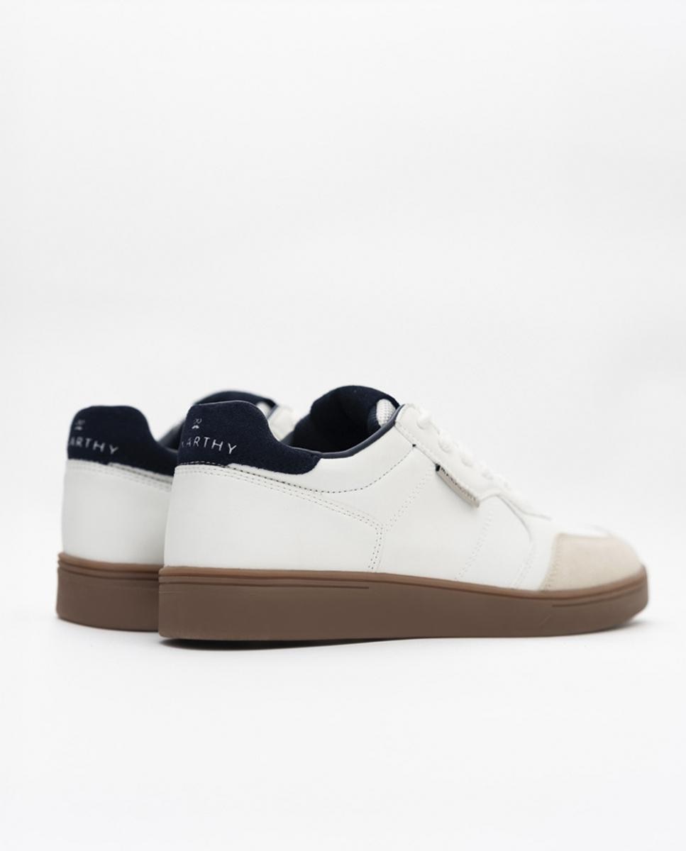 Sapatilhas Desportivas Casuais de Pele Branco-3