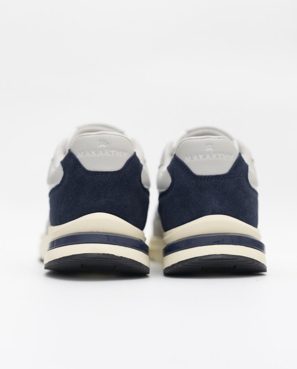 Sapatilhas Desportivas Casuais de Camurça Branco / Azul-2