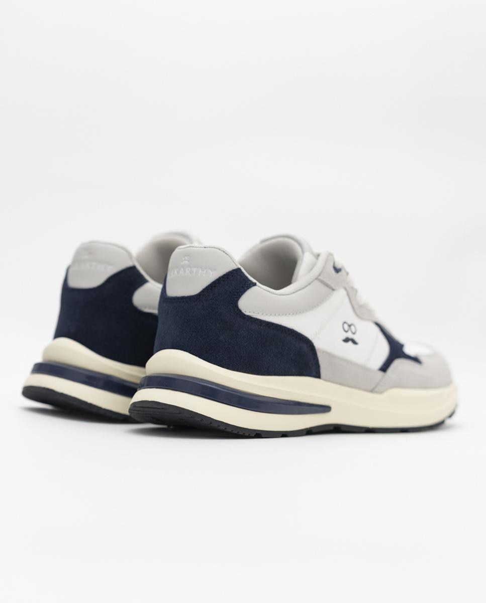 Sapatilhas Desportivas Casuais de Camurça Branco / Azul-4