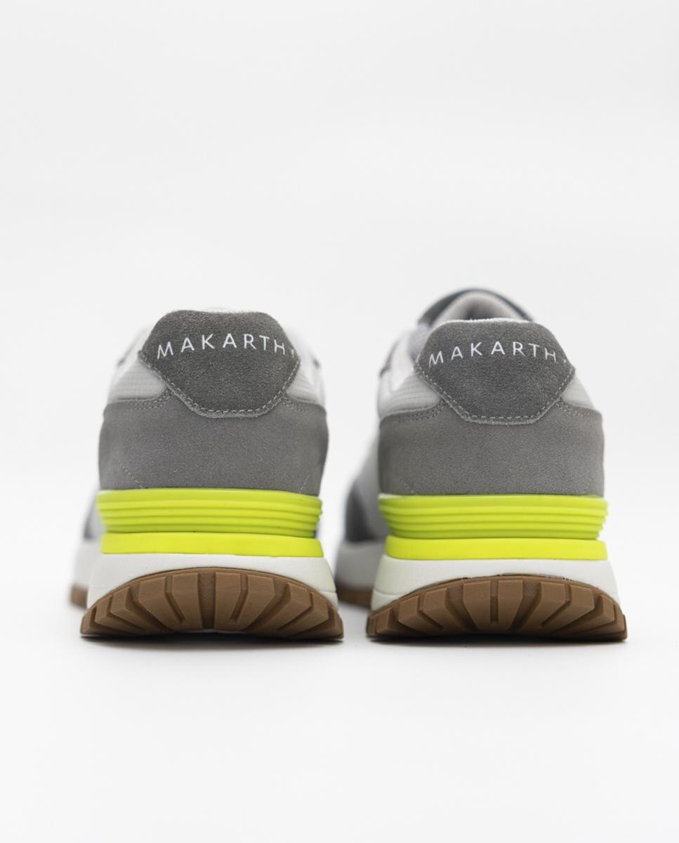 Sapatilhas Desportivas Casuais com Logo Lateral Cinzento / Amarelo-flúor-2