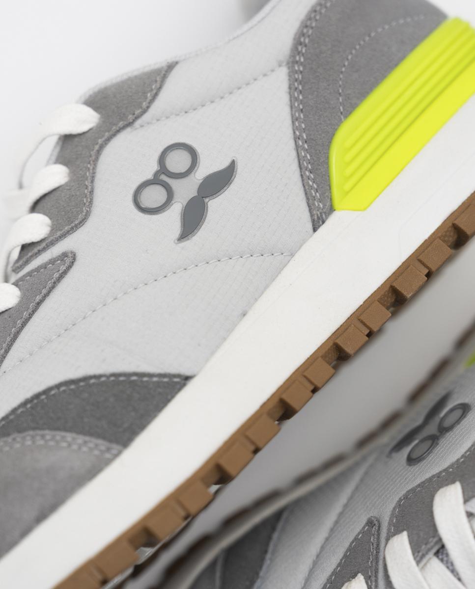Sapatilhas Desportivas Casuais com Logo Lateral Cinzento / Amarelo-flúor-4