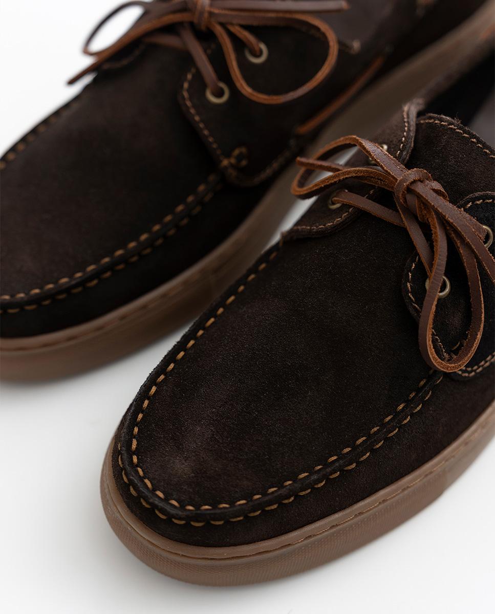 Sapatos Náuticos Sport de Camurça Castanho-escuro-2