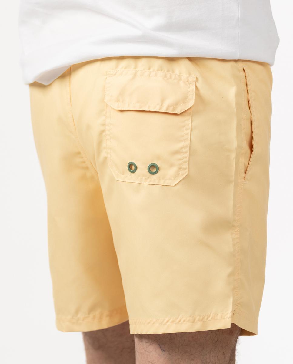 Fato de Banho Bermuda com Bolso Posterior com Aba Amarelo-3